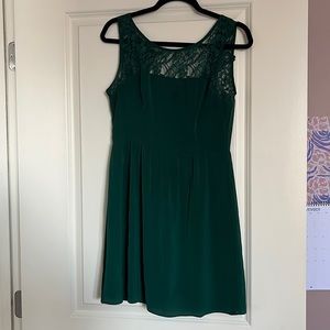 Green lace top dress